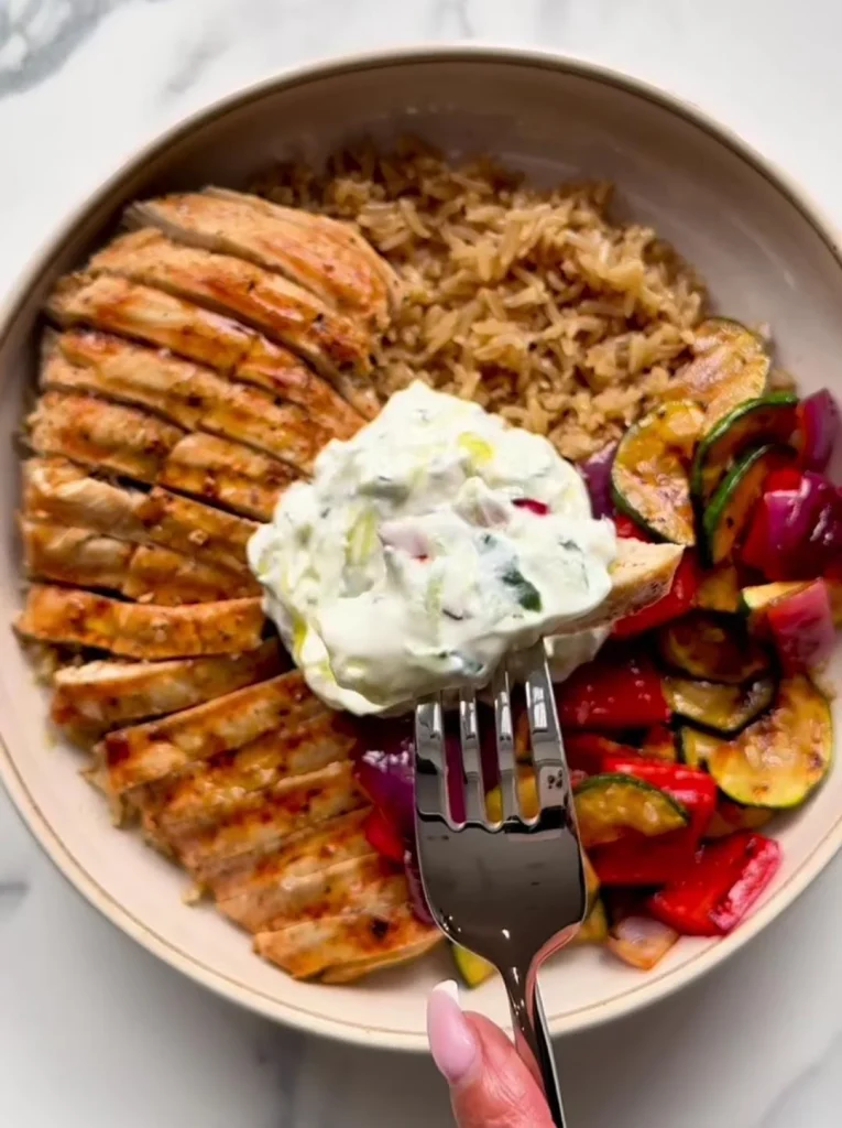 Garlic Chicken Rice Bowl