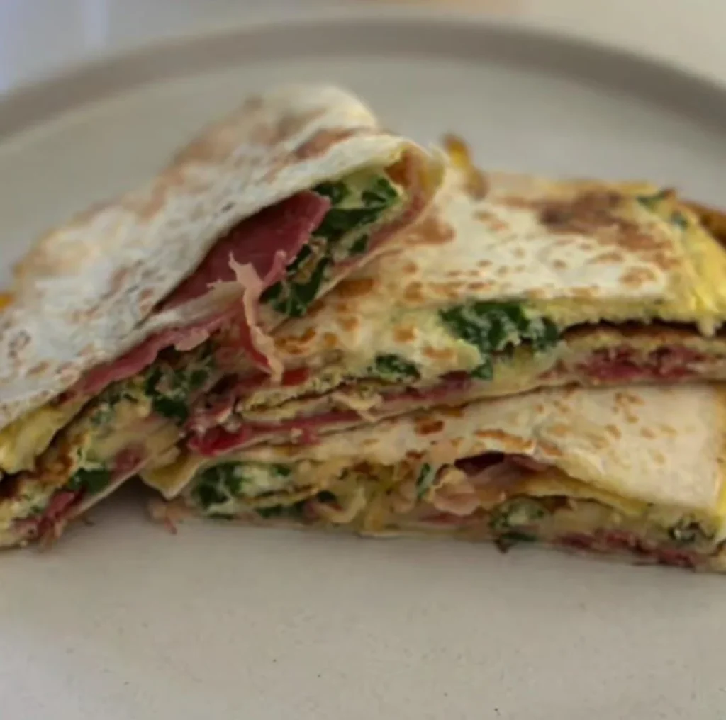 Spinach Mushroom Breakfast Burrito
