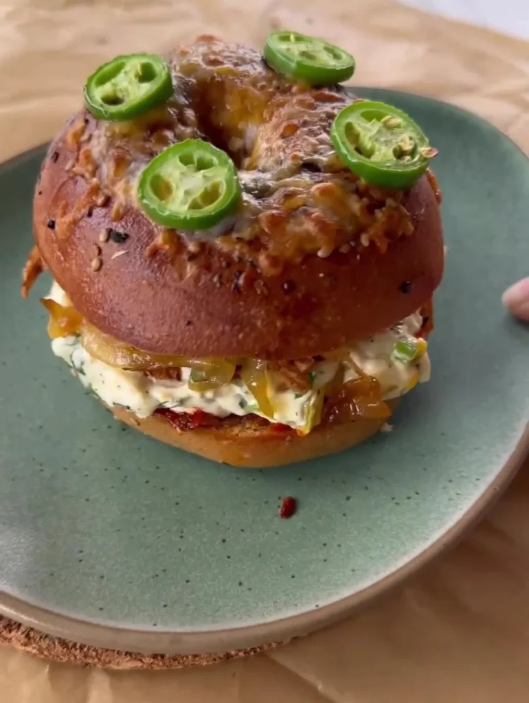 Vegetarian Breakfast Bagel Sandwich