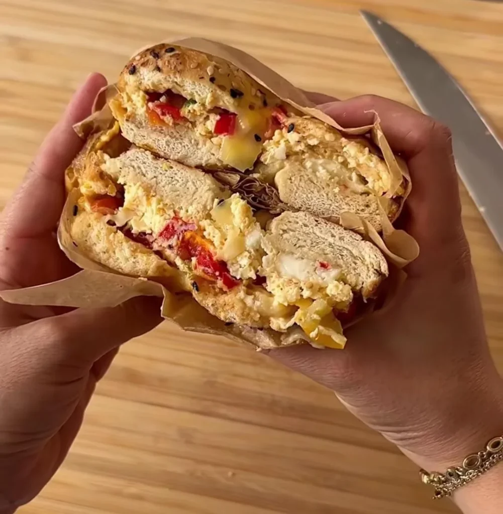 High-Protein Breakfast Bagel Sandwich