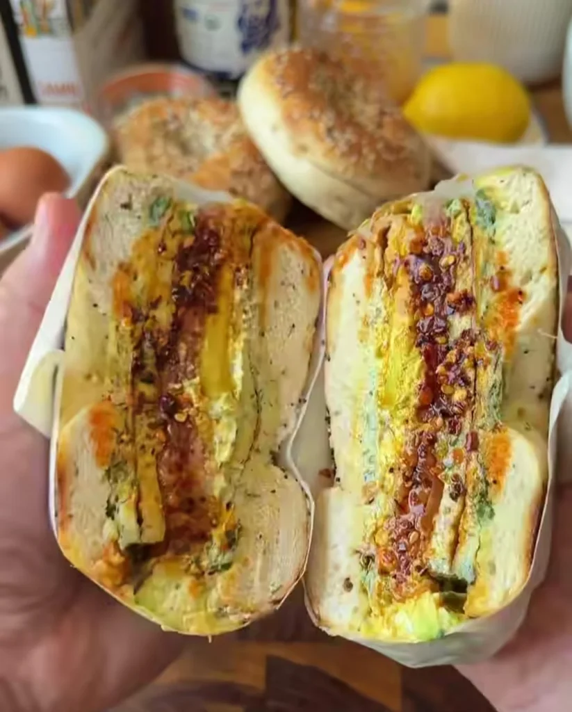 Spicy Breakfast Bagel Sandwich