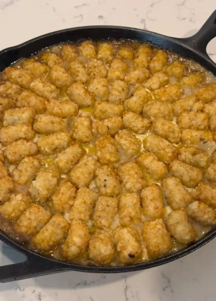 Cheesy Hot Dog Tater Tot Bake