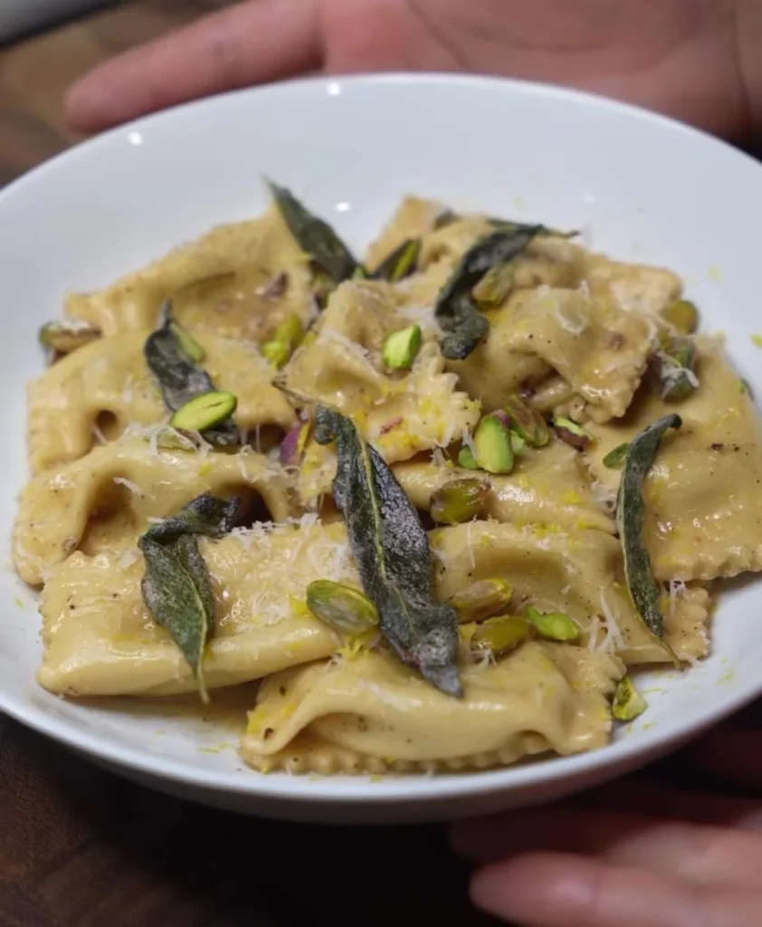 Spinach and Ricotta Ravioli with Brown Butter Sage Sauce