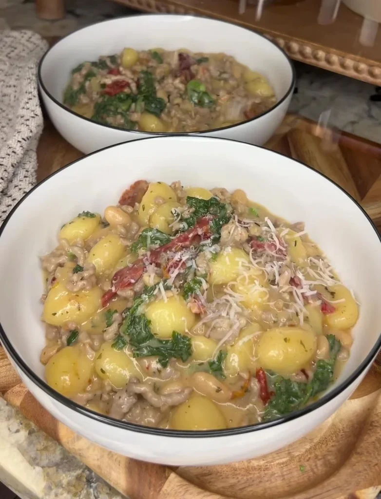 Sweet Potato Gnocchi with Chicken Sausage and Spinach