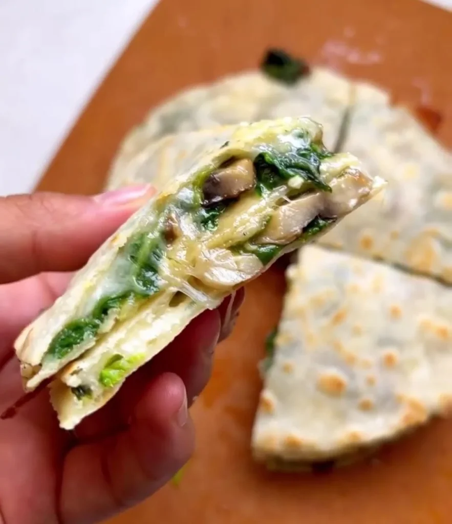 Mushroom Spinach Quesadillas