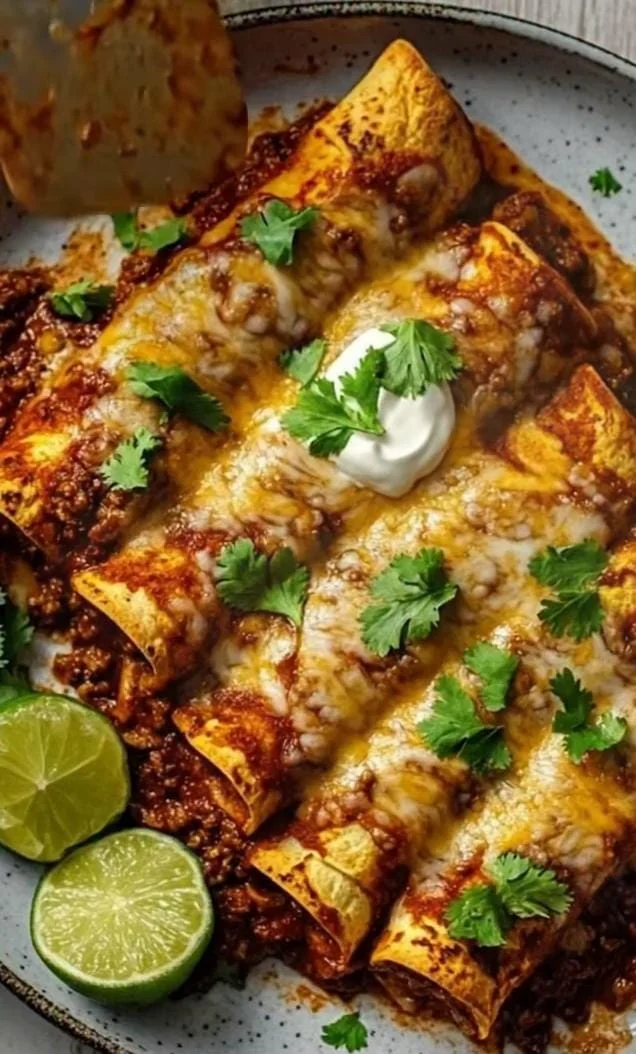 Spicy Ground Beef Enchiladas Recipe