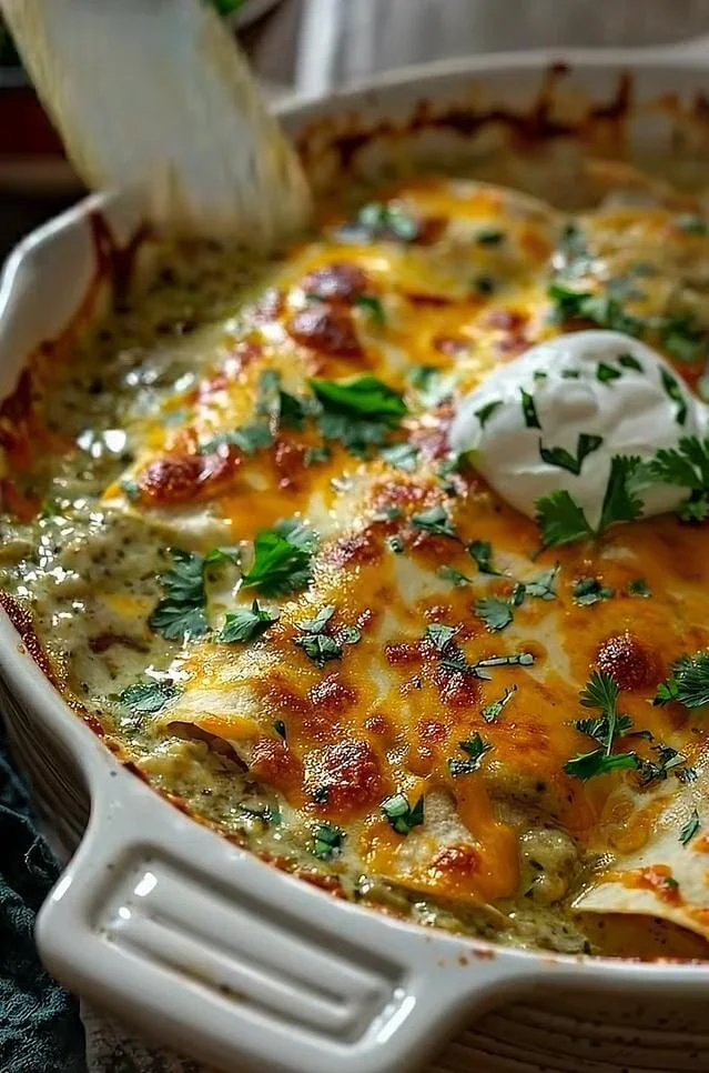 Vegetable Creamy Chicken Enchiladas Recipe