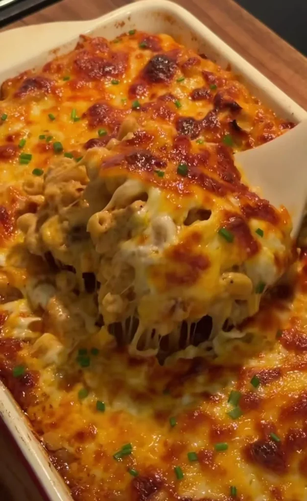 Buffalo Chicken Baked Mac and Cheese Recipe